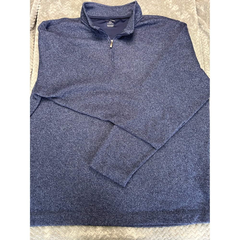 Van Heusen Mens XXL Classic Fit Quarter Zip Pullover Navy‎ Blue Heather 5027354
